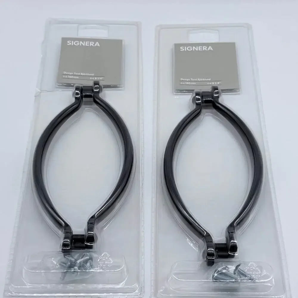 NEW 6 1/4-Inch IKEA Signera Black Bow Cabinet Pull Handles - 2 Packs (4 Handles)